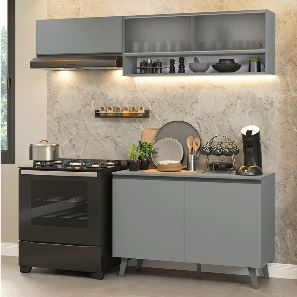 Combo de Cocina 200cm Gris Nice Madesa 09