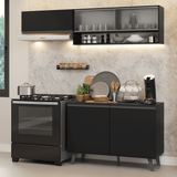 Cocina Compacta 200 cm Negro Nice Madesa 09