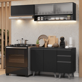 Cocina Compacta 200 cm Negro Nice Madesa 13