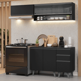 Cocina Compacta 200 cm Negro Nice Madesa 14