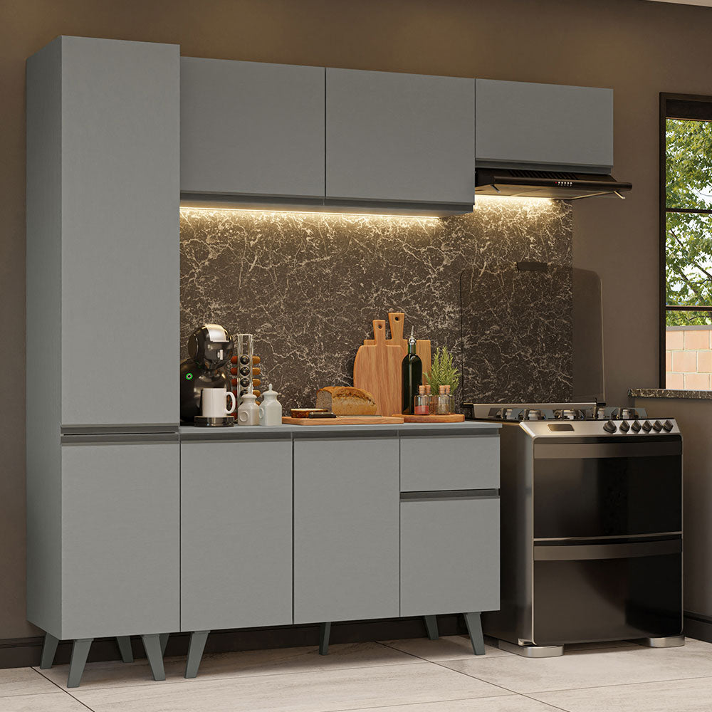 Combo Completo de Cocina 220 cm Gris Nice Madesa 01