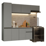Cocina Compacta 220 cm Sin Patas Nice Gris 02