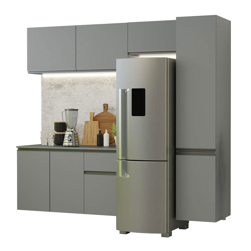 Cocina Compacta 220 cm Sin Patas Nice Gris 04