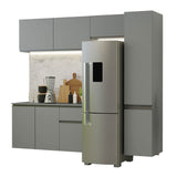 Cocina Compacta 220 cm Sin Patas Nice Gris 04