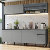 Combo Completo de Cocina 240 cm Gris Nice Madesa 03