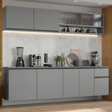 Combo Completo de Cocina Flotante 240 cm Gris Nice Madesa 04