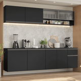 Combo completo de Cocina 260 cm Flotante Negro Nice Madesa 04