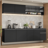 Combo completo de Cocina 260 cm Flotante Negro Nice Madesa 05