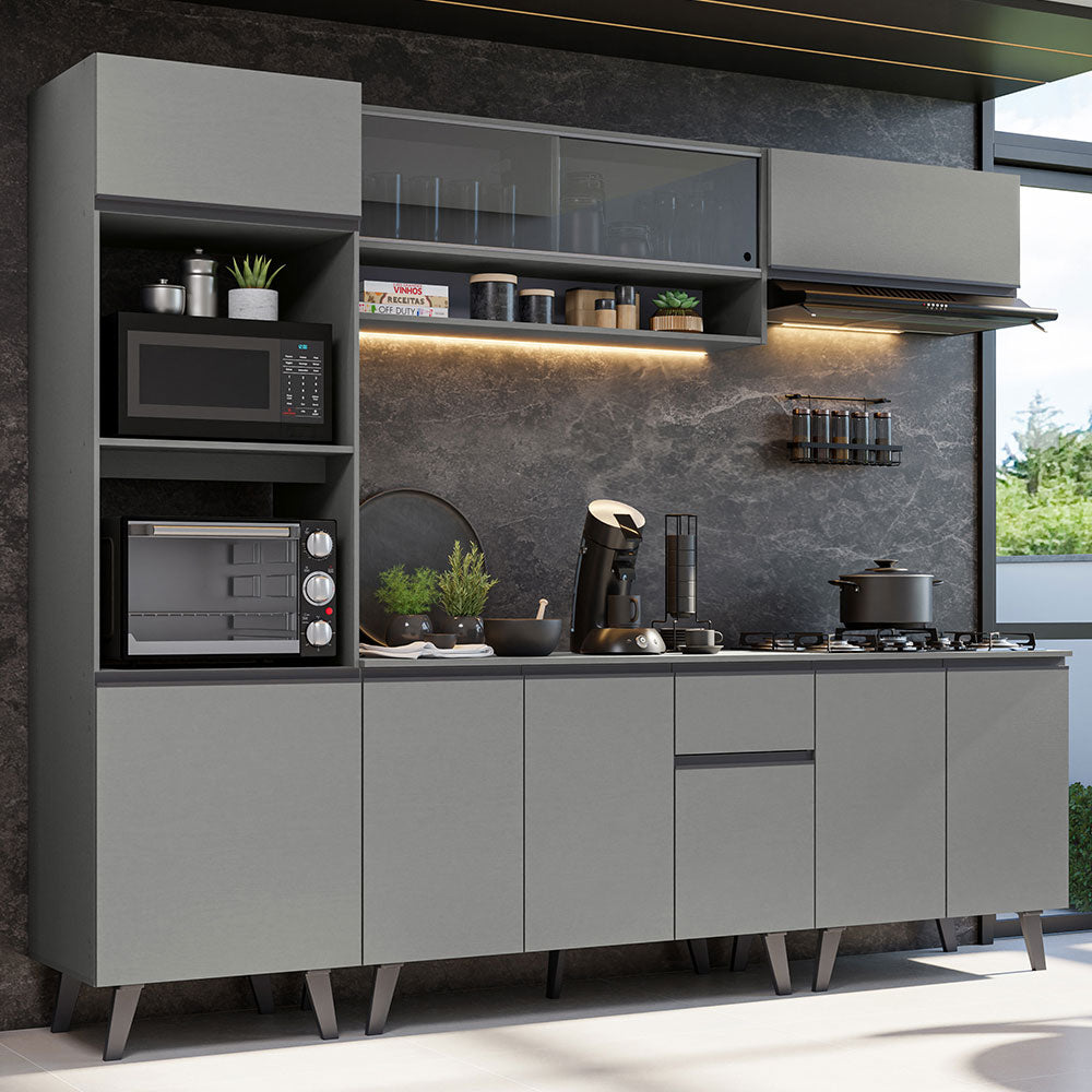 Combo Completo de Cocina 260 cm Gris Nice Madesa 01