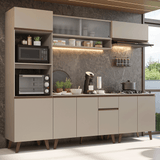 Combo de Cocina 260 cm Con Patas Nice Crema 02