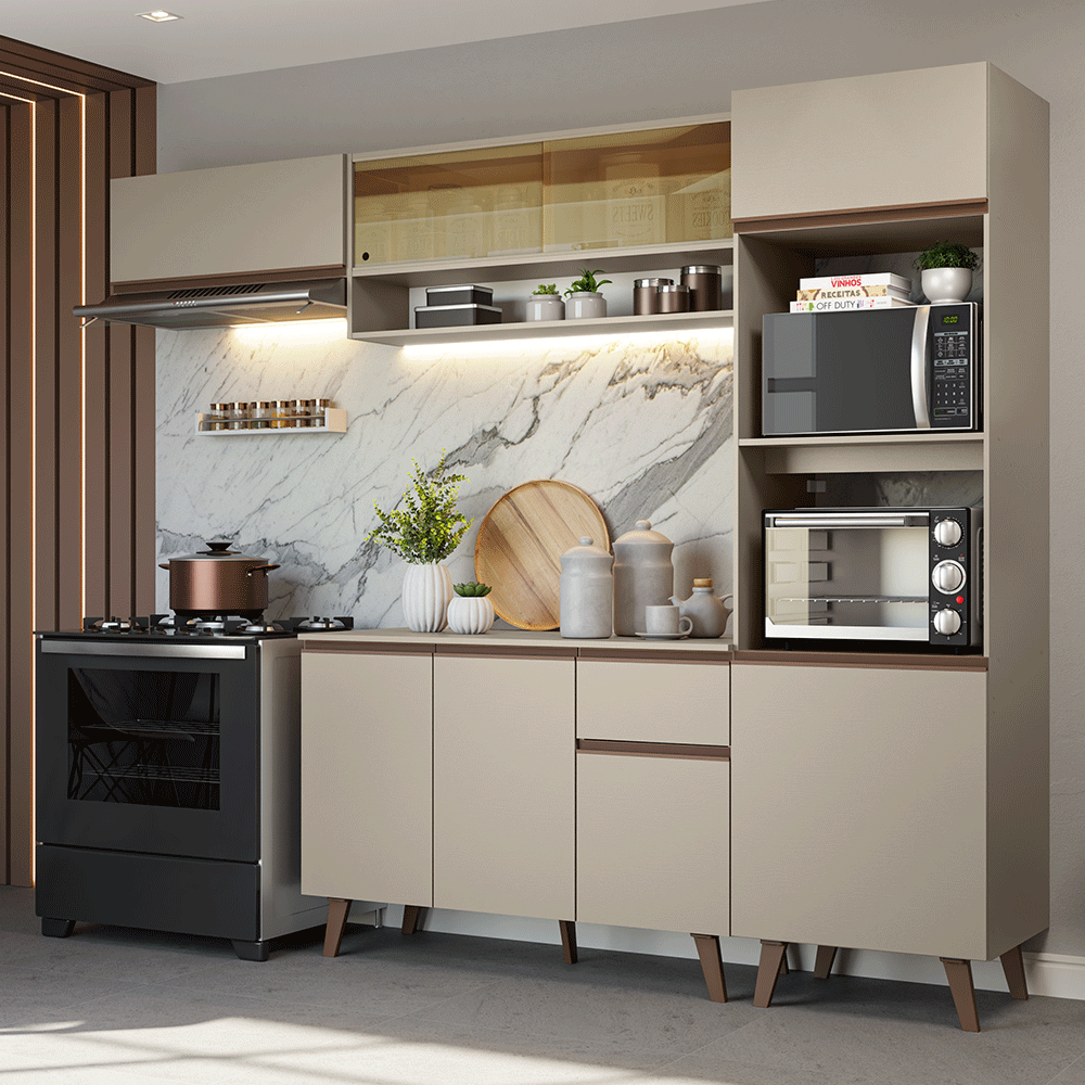 Combo completo de Cocina 260 cm Crema Nice Madesa 03