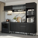 Combo completo de Cocina 260 cm Negro Nice Madesa 03
