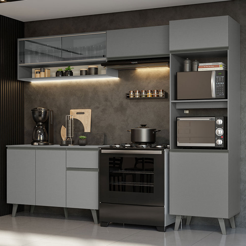 Combo Completo de Cocina 260 cm Gris Nice Madesa 08