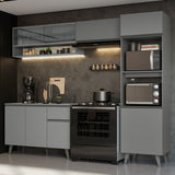 Combo Completo de Cocina 260 cm Gris Nice Madesa 08