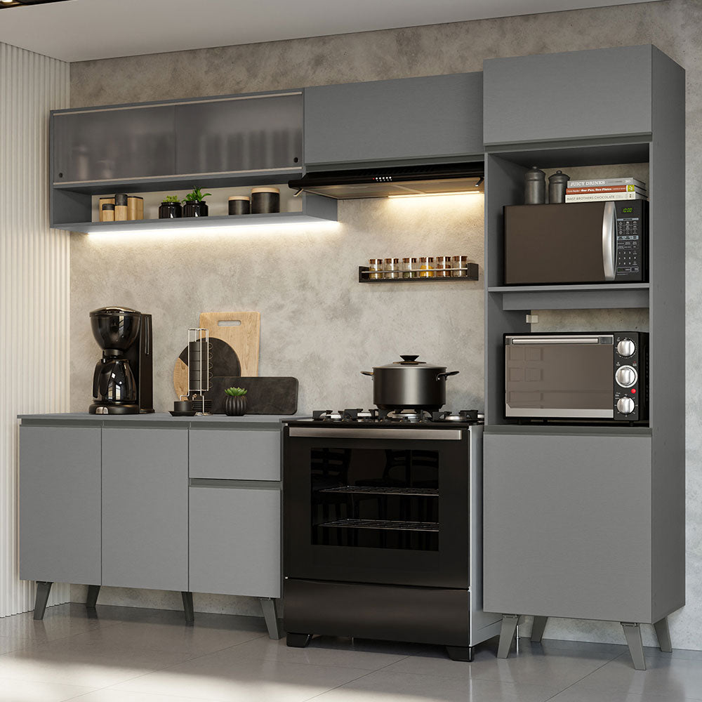 Combo Completo de Cocina 260 cm Gris Nice Madesa 09