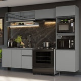 Combo Completo de Cocina Flotante 260 cm Gris Nice Madesa 10
