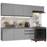 Combo de Cocina 260 cm Sin Patas Nice Gris 13