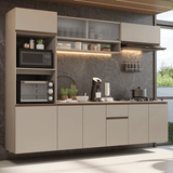Combo de Cocina 260 cm Sin Patas Nice Crema 15