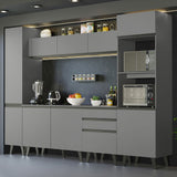 Combo Completo de Cocina 280 cm Gris Nice Madesa 01