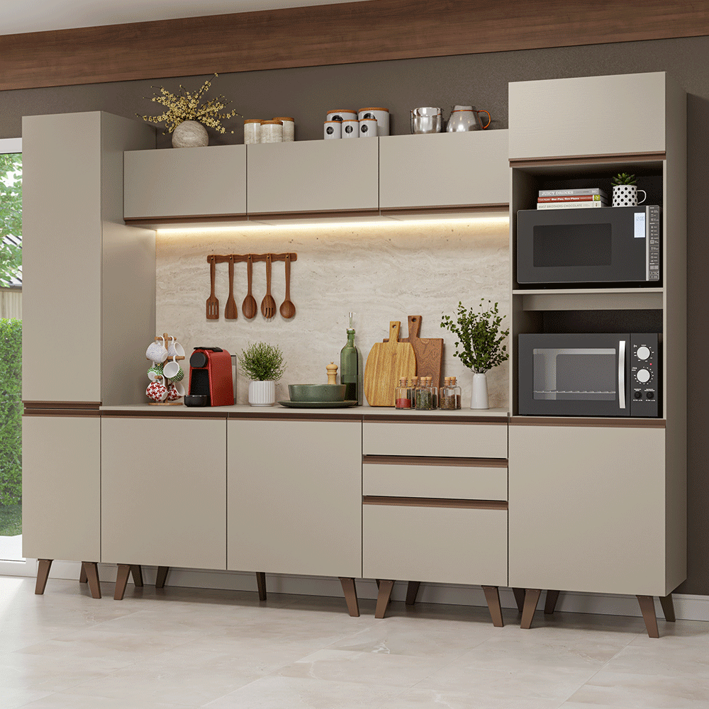 Combo completo de Cocina 280cm Crema Nice 01