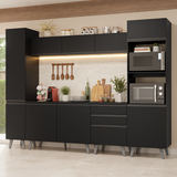 Combo Completo de Cocina 280 cm Negro Nice Madesa 01