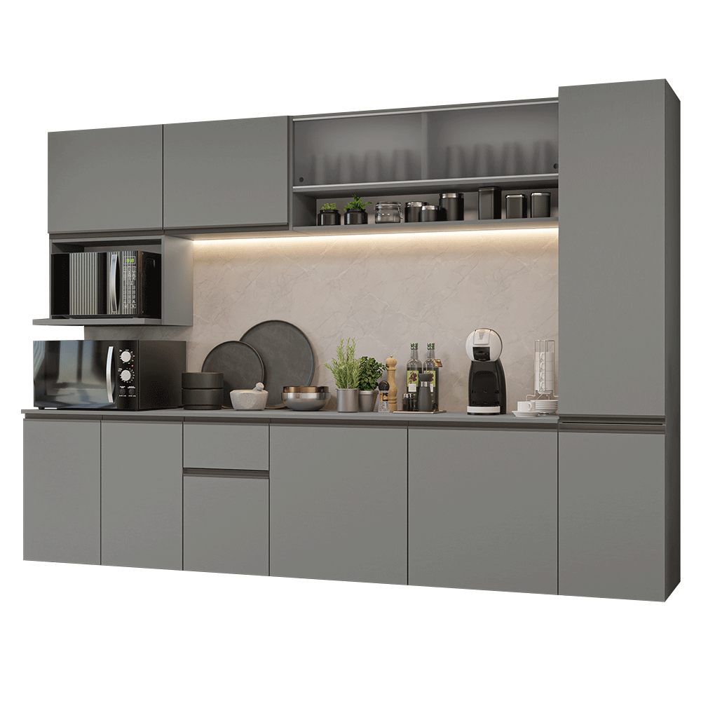 Combo completo de Cocina 280 cm Flotante Gris Nice Madesa 04
