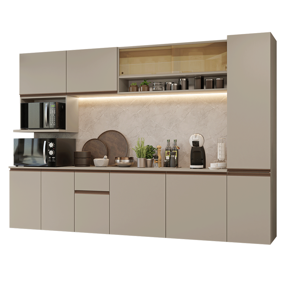 Combo completo de Cocina 280 cm Flotante Crema Nice Madesa 05
