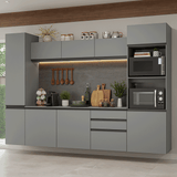 Combo completo de Cocina 280 cm, Flotante Gris Nice 06