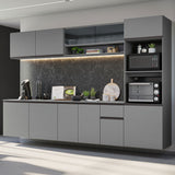 Combo Completo de Cocina Flotante 300 cm Gris Nice Madesa 03