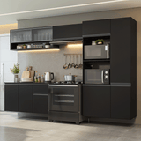 Combo Completo de Cocina 300 cm Flotante Negro Nice Madesa 06