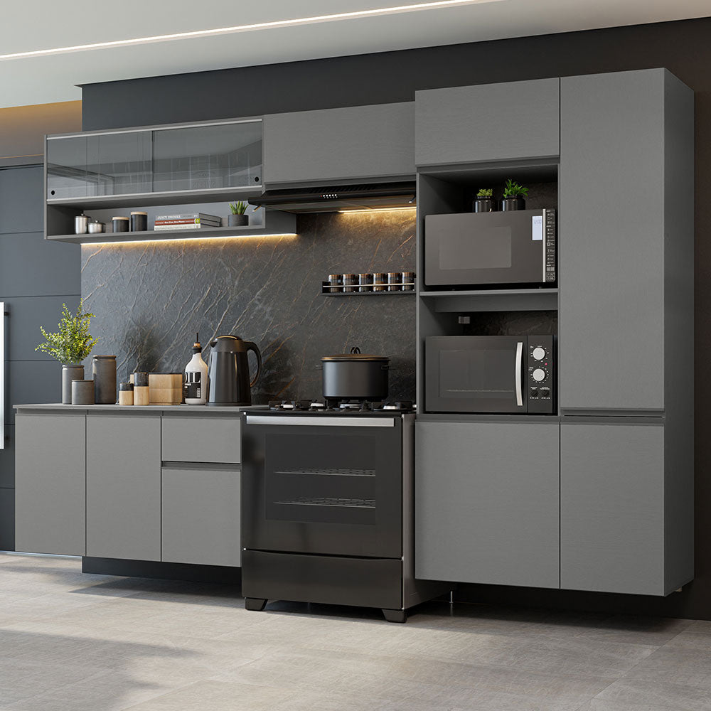 Combo Completo de Cocina Flotante 300 cm Gris Nice Madesa 07