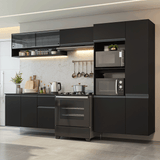 Combo Completo de Cocina 300 cm Flotante Negro Nice Madesa 07