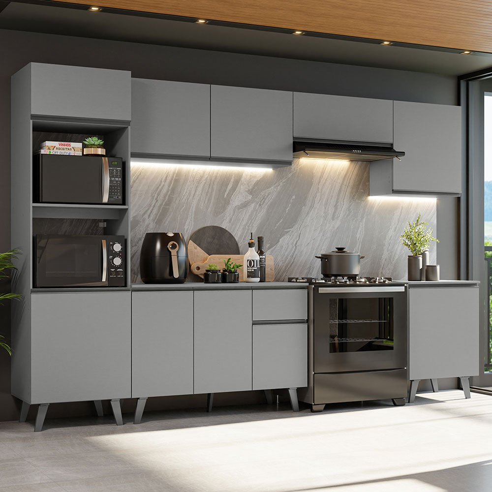Combo Completo de Cocina 320 cm Gris Nice Madesa 01