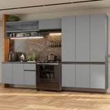 Combo Completo de Cocina Flotante 320 cm Gris Nice Madesa 04