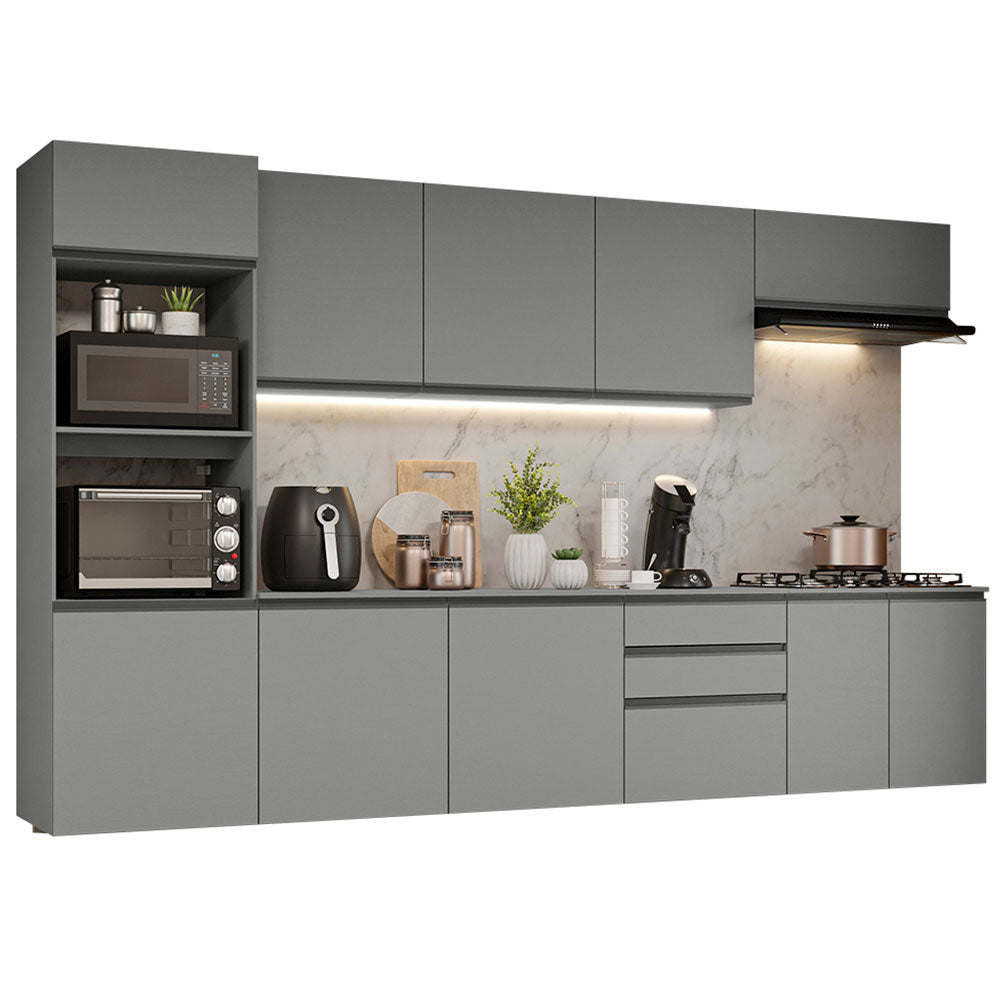 Combo de Cocina 320 cm Sin Patas Nice Gris 07