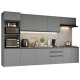 Combo de Cocina 320 cm Sin Patas Nice Gris 07