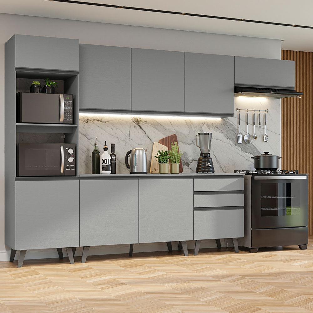 Combo Completo de Cocina 320 cm Gris Nice Madesa 08