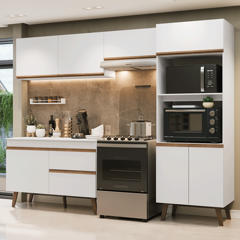 Combo completo de Cocina 260 cm Blanco Pieta Madesa