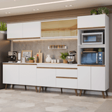 Mueble de Cocina Completa Pieta 310 cm 11 Puertas 1 Cajón (Con Mesada) Blanco 01 Madesa