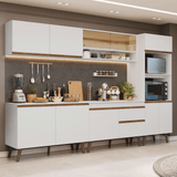 Mueble de Cocina Completa Pieta 310 cm 11 Puertas 1 Cajón (Con Mesada) Blanco 02 Madesa