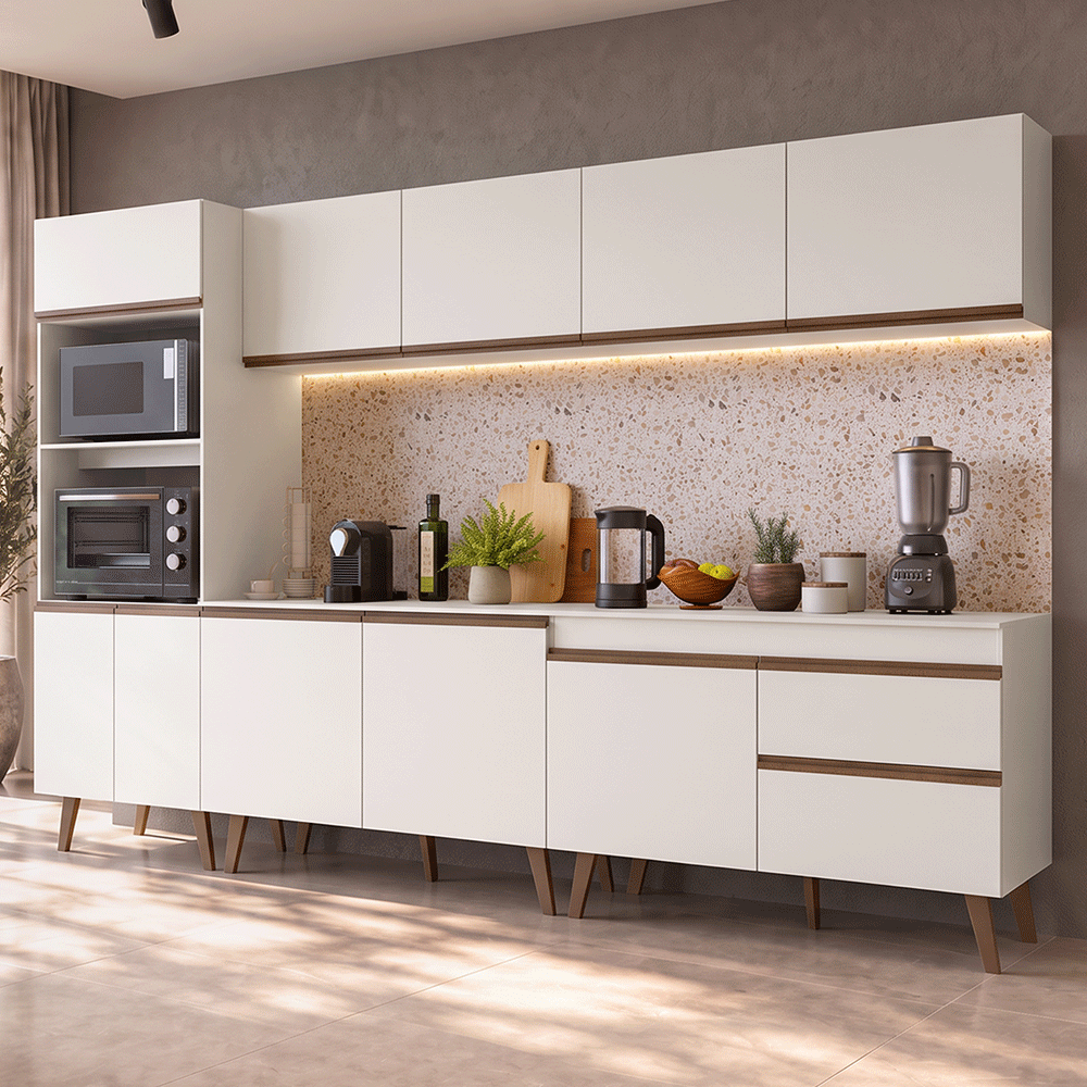 Cocina Compacta 310 cm Blanco Pieta Madesa