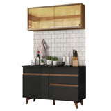 Combo de Cocina Compacta 120cm Reims Negro/Marrón 01