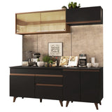 Combo de Cocina Compacta 190cm Reims Negro/Marrón 01