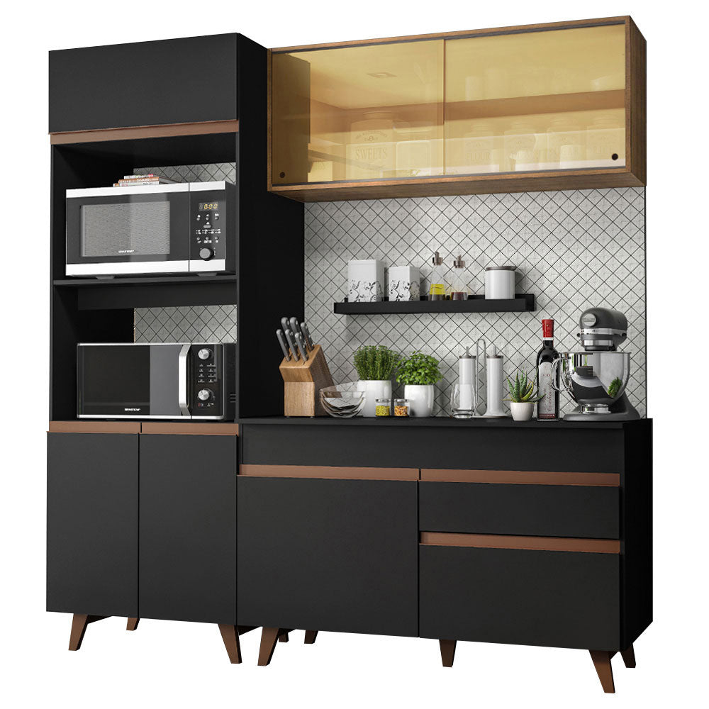 Combo de Cocina Compacta 190cm Reims Negro/Marrón 02