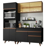 Combo de Cocina Compacta 190cm Reims Negro/Marrón 02