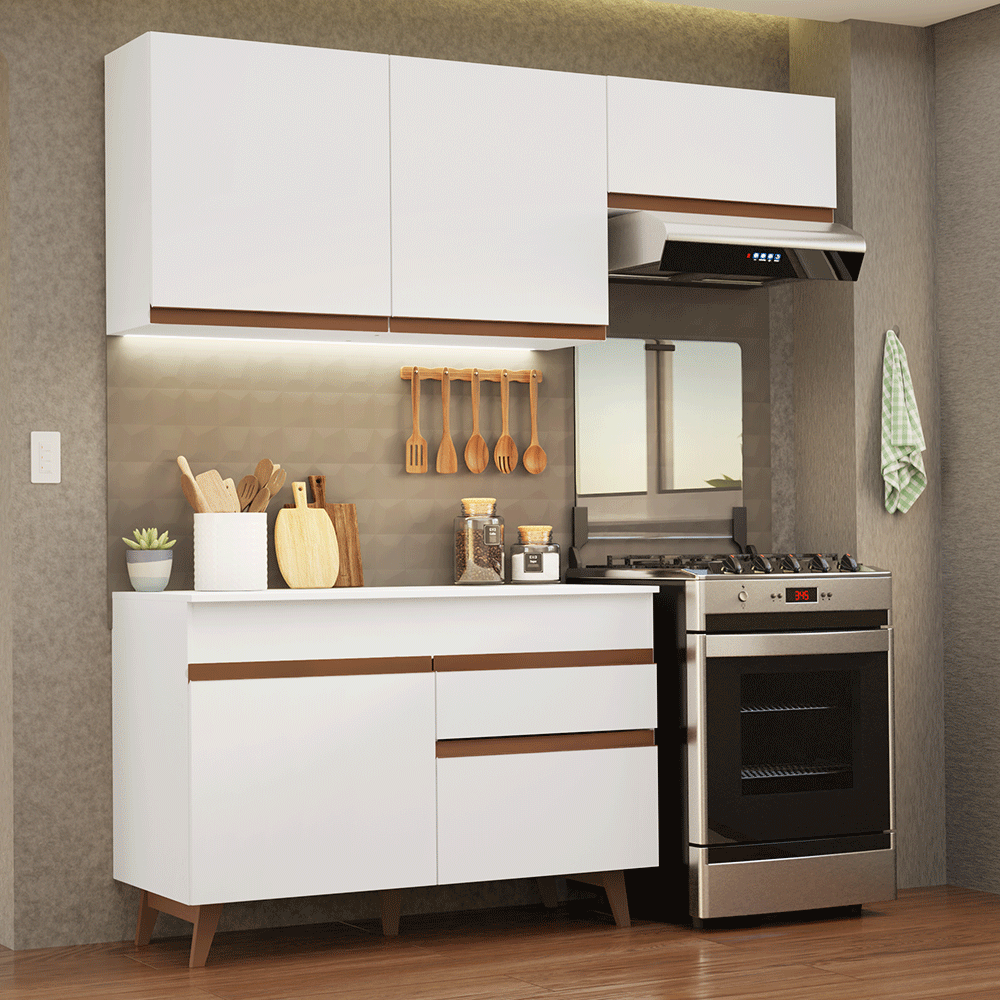 Cocina Compacta 190 cm Reims Blanco 04