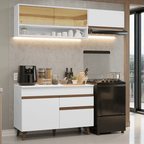Cocina Compacta 190 cm 5 Puertas 1 Cajón Blanco Reims Madesa