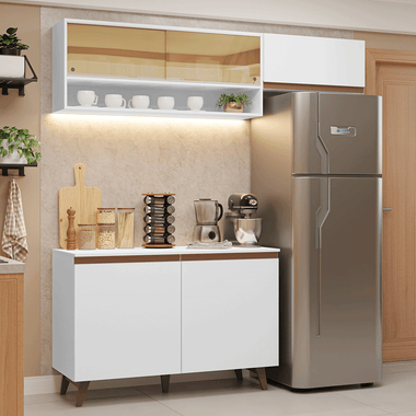 Cocina Compacta 190 cm 5 Puertas Blanco Reims Madesa