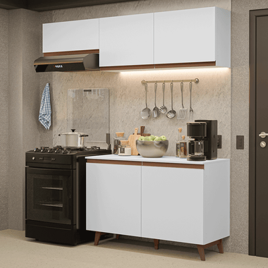 Cocina Compacta 190 cm 5 Puertas Blanco Reims Madesa