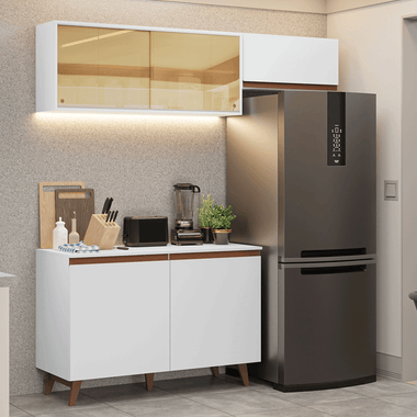 Cocina Compacta 190 cm 5 Puertas Blanco Reims Madesa